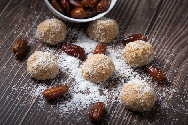 Image of Coconut Covered Cashew Balls